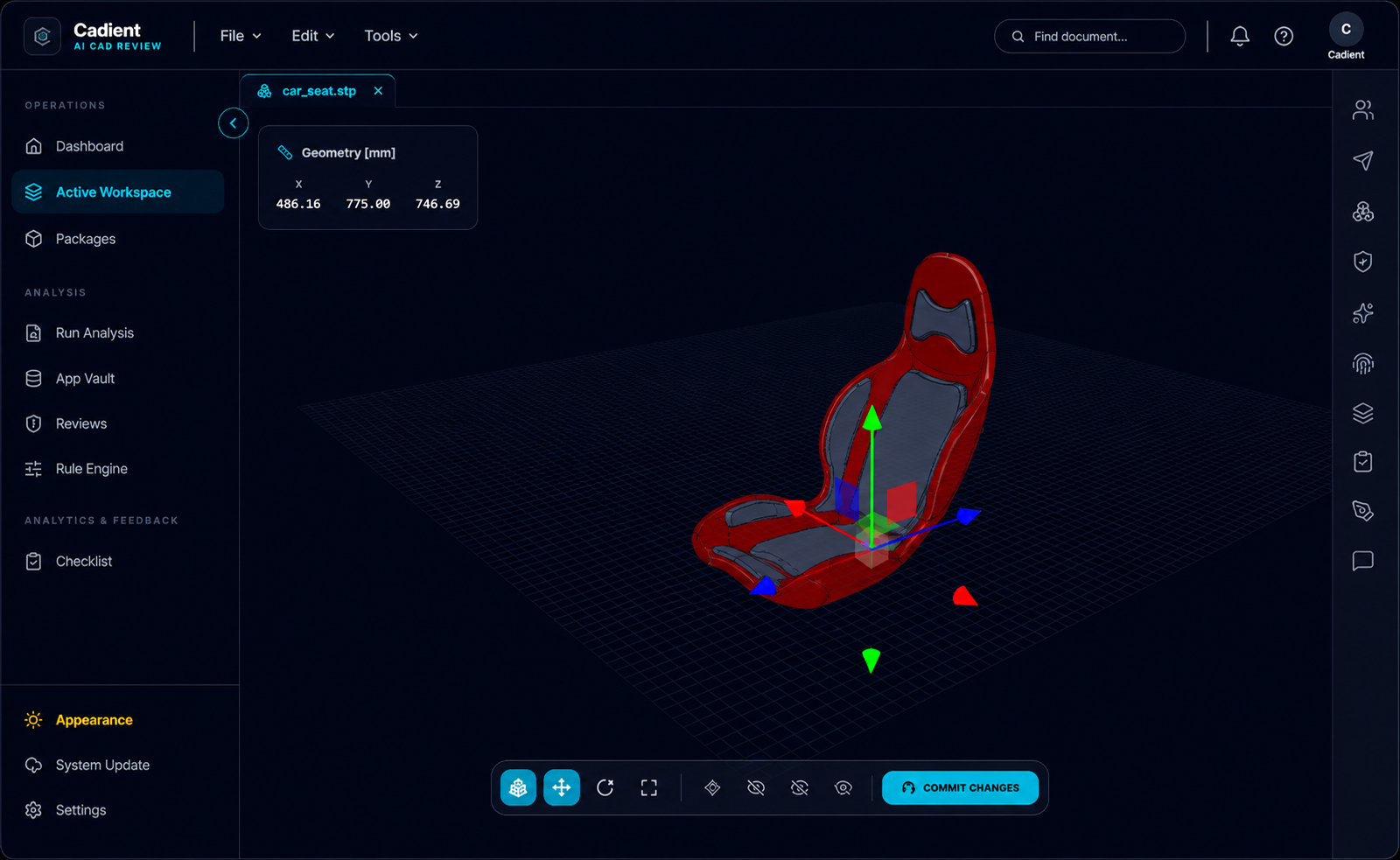 Cadient collaboration workspace for CAD decisions